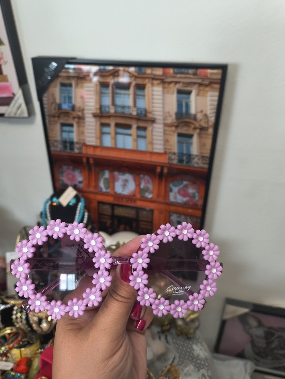 Circus by Sam Edelman Purple Daisy Round Sunglasses